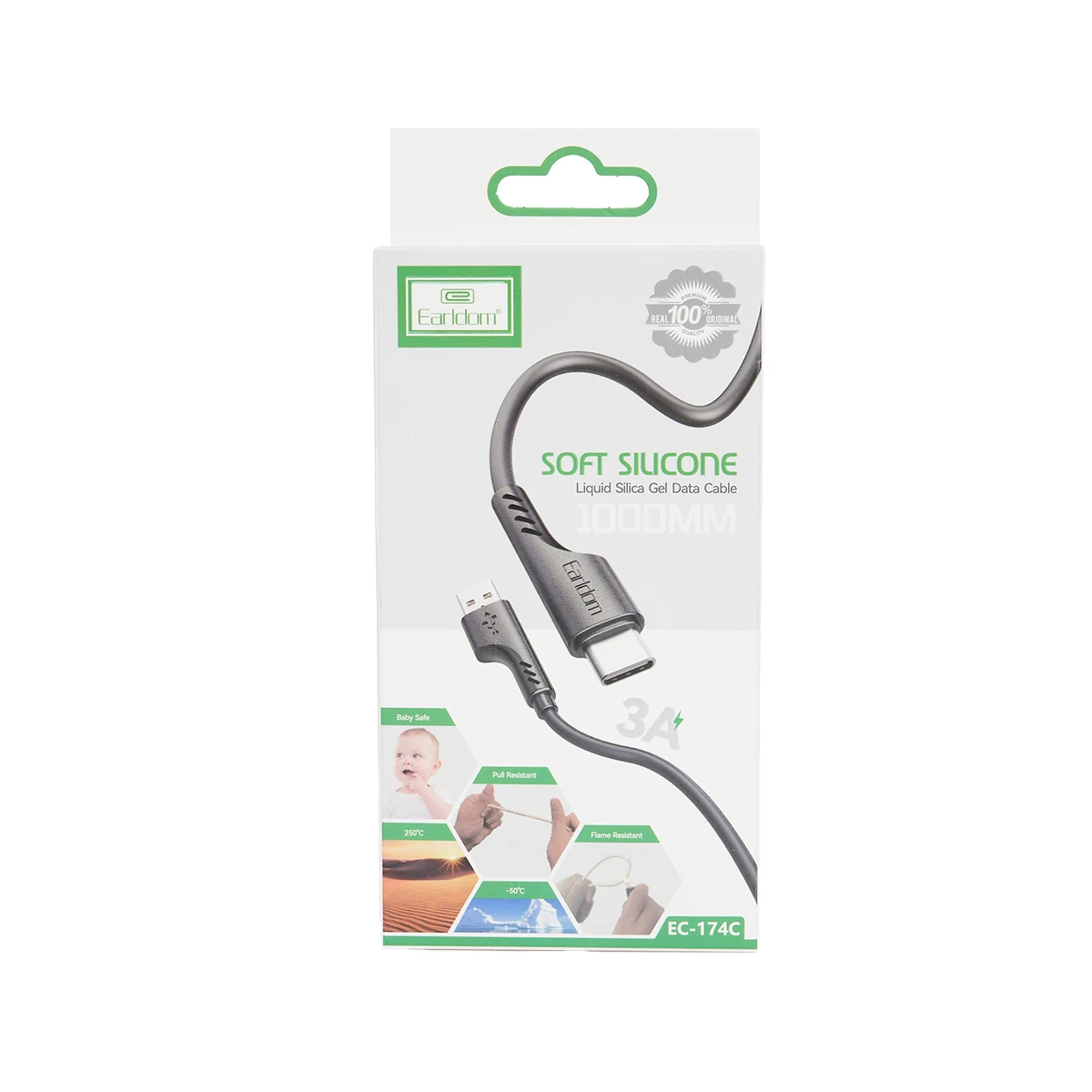 کابل تبدیل USB به USB-C ارلدام فست شارژ مدل EC-174C